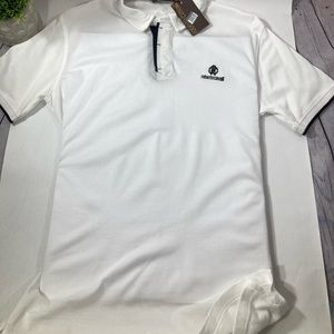 ROBERTO CAVALLI White Polo with Logo Cotton Size:Large new